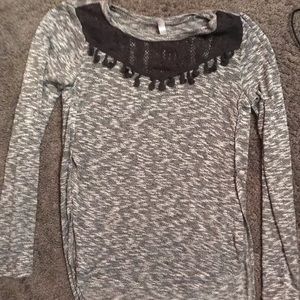 light gray long sleeve shirt